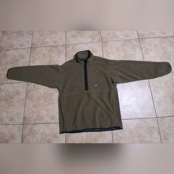 Patagonia Synchilla Olive Green Fleece Pullover Sz.L - Picture 2 of 8
